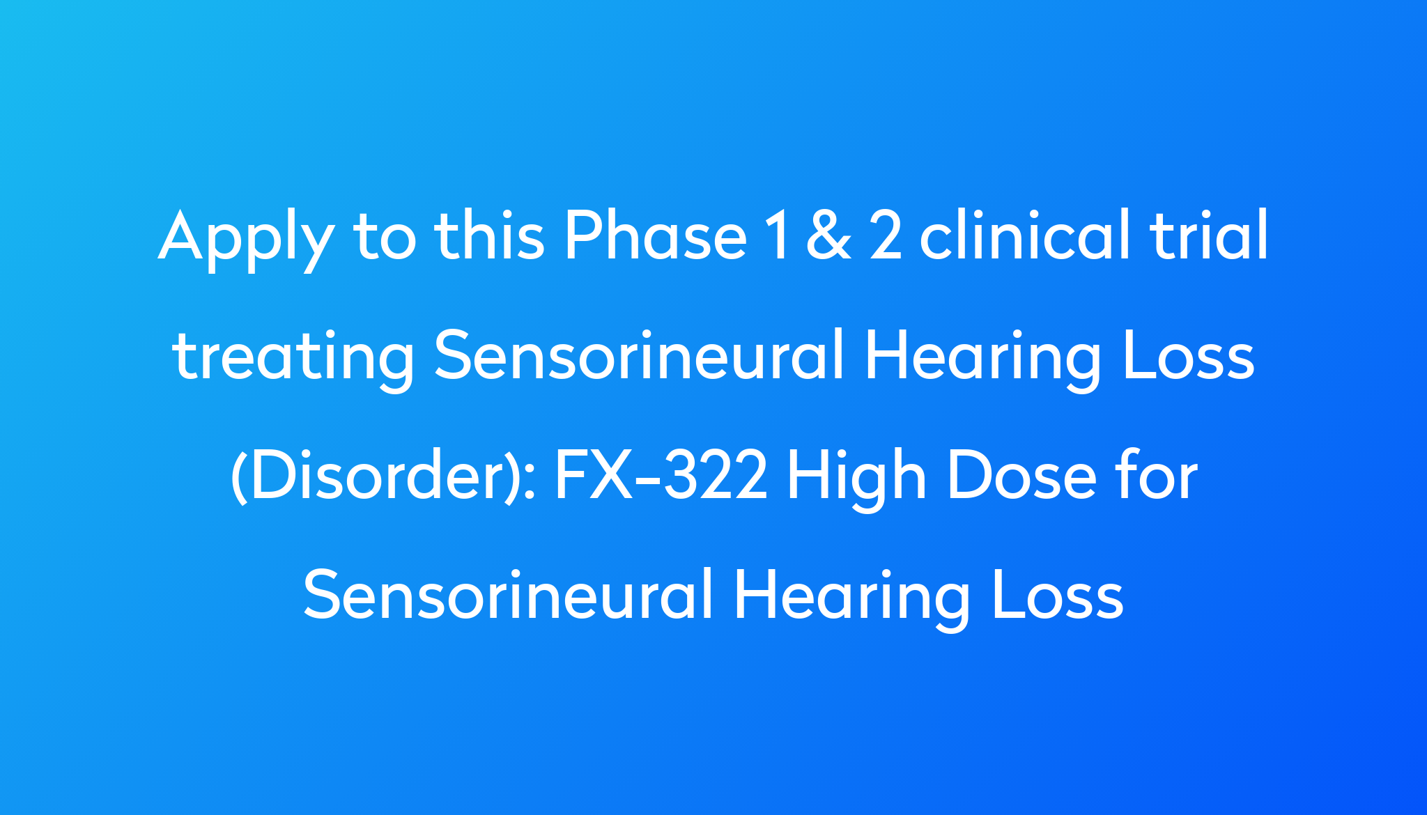 new research hearing loss treatment